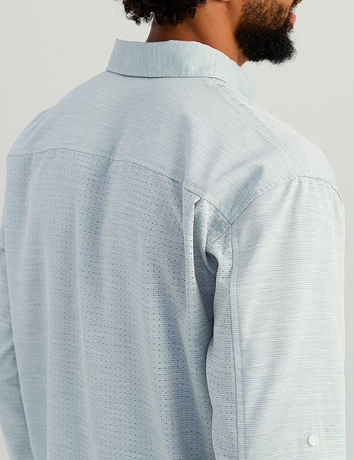 Huk Men's Tidepoint Heathered Ripstop Long Sleeve Button Up Shirt - view number 4