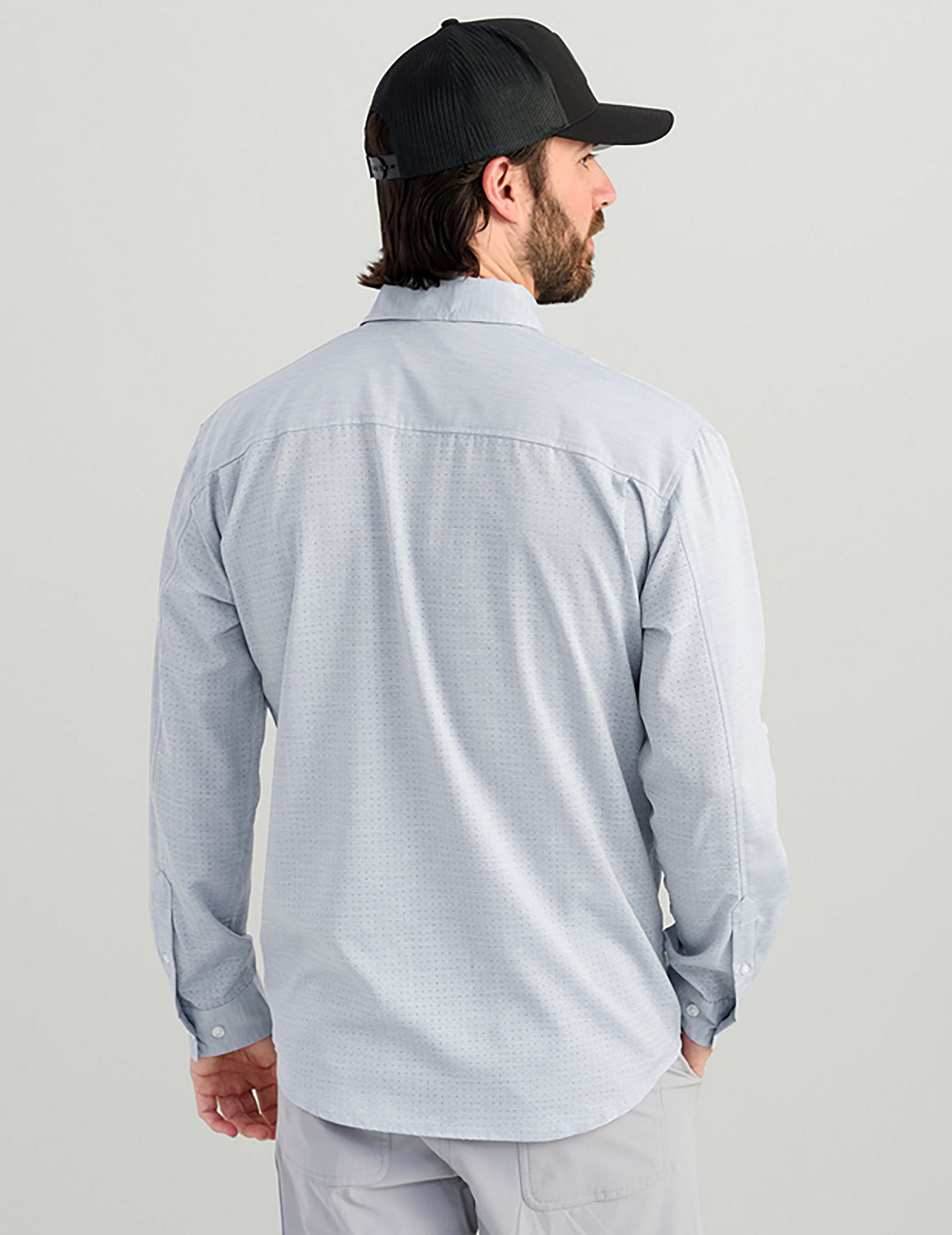 Huk Men's Tidepoint Heathered Ripstop Long Sleeve Button Up Shirt - view number 2