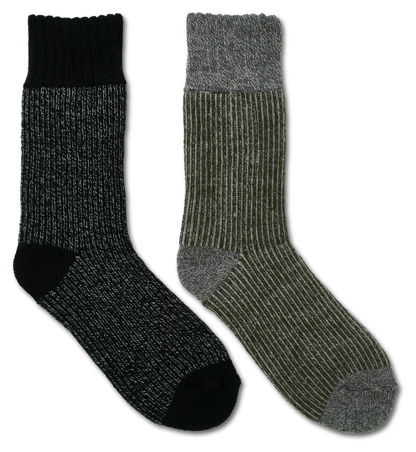 Magellan Outdoors Adults' Brushed Rib Thermal Crew Socks 2-Pack