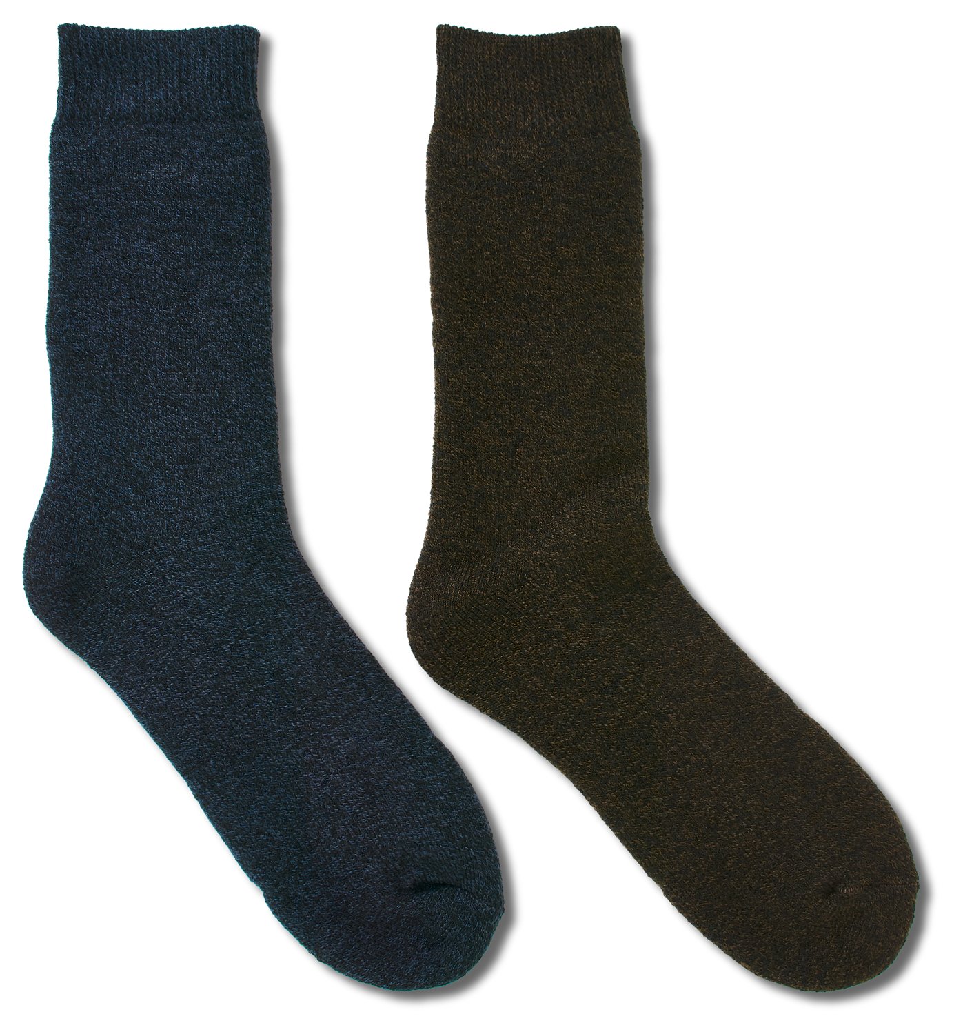 Magellan Outdoors Adults' Brushed Marled Stripes Thermal Crew Socks 2-Pack