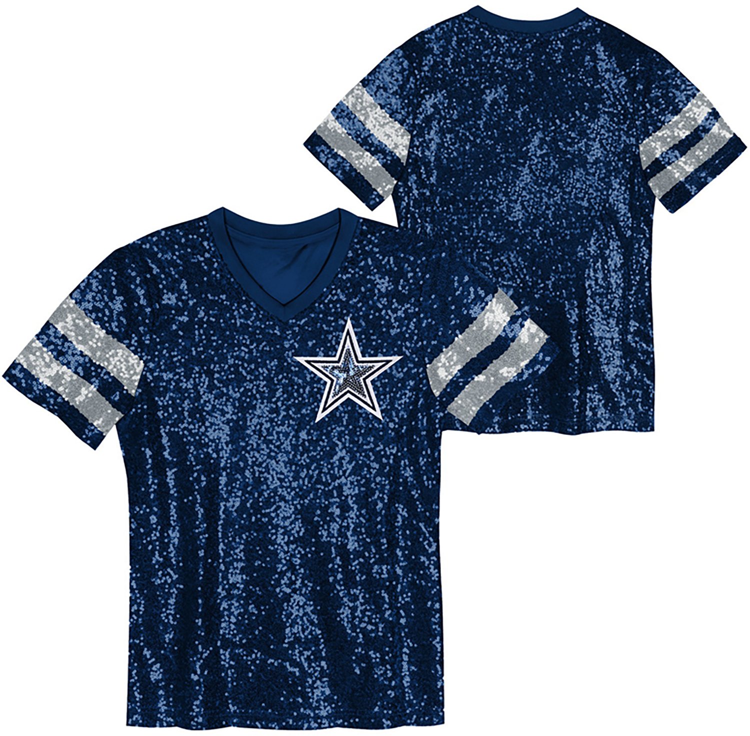 Outerstuff Women's Dallas Cowboys Glam Stripe Sequin Jersey - view number 3