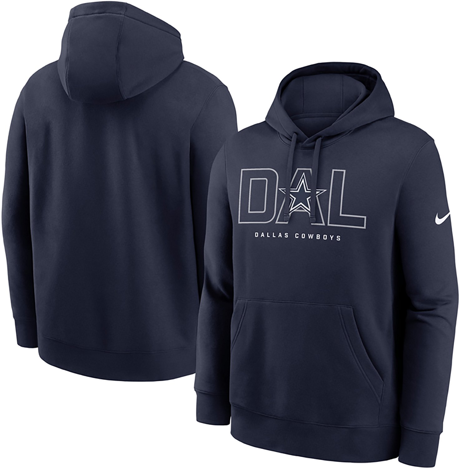 Nike Men's Dallas Cowboys Club Logo Pullover Hoodie - view number 3