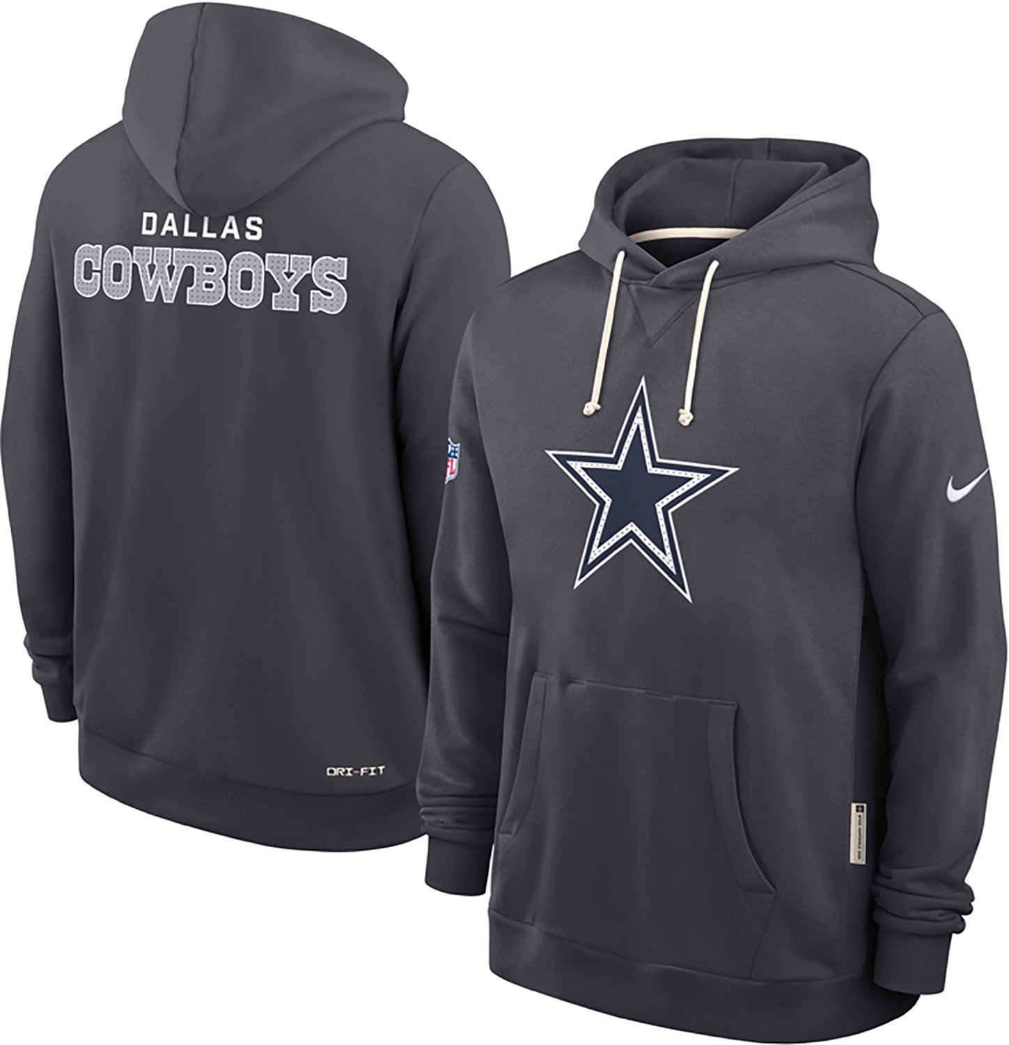 Nike Men's Dallas Cowboys Sideline Dri-FIT Pullover Hoodie - view number 3