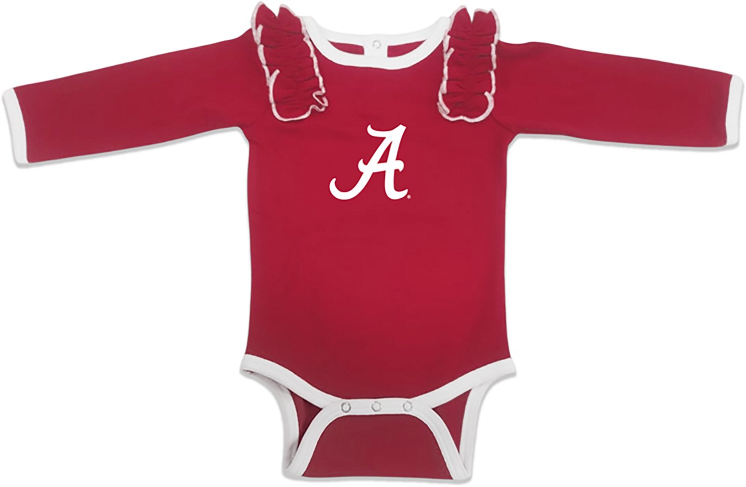 Two Feet Ahead Infants' Alabama Color Block Ruffle Shoulder Long Sleeve Creeper - view number 1