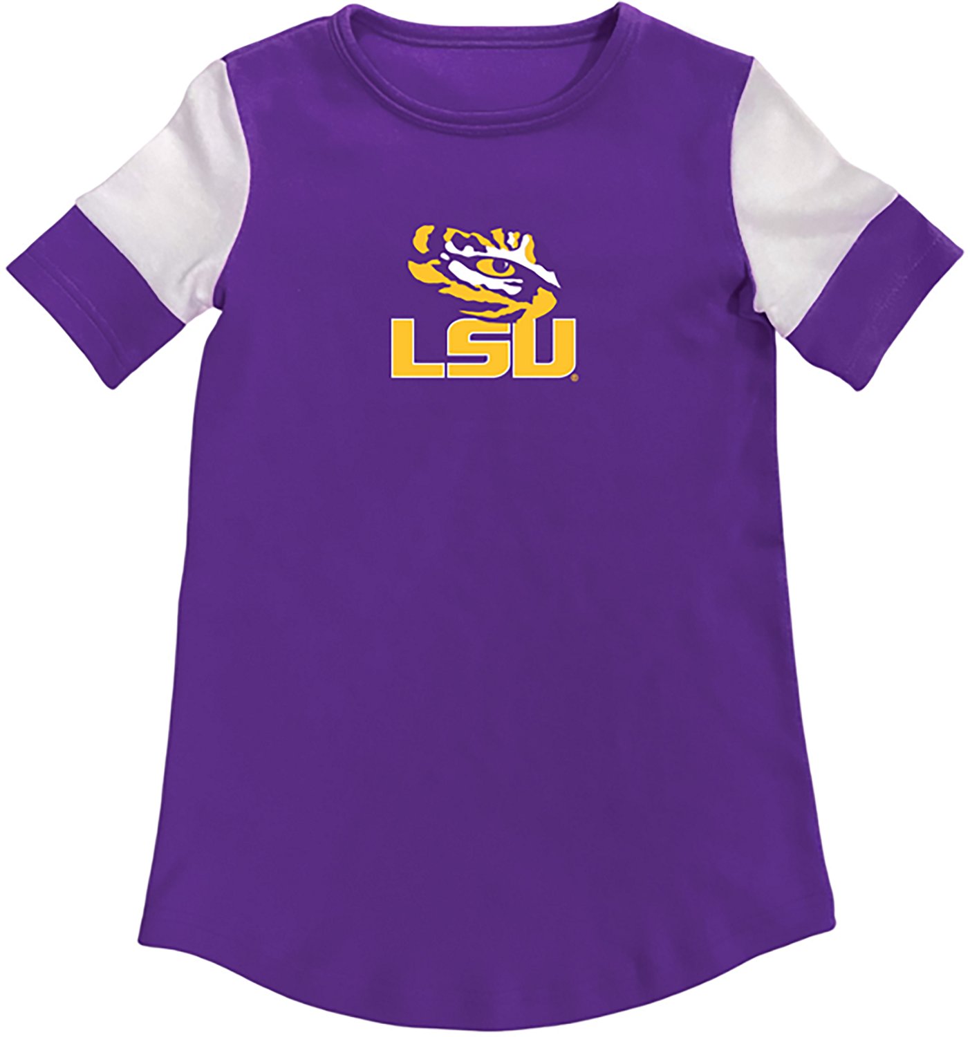 Two Feet Ahead Girls' LSU Color Block T-shirt Dress