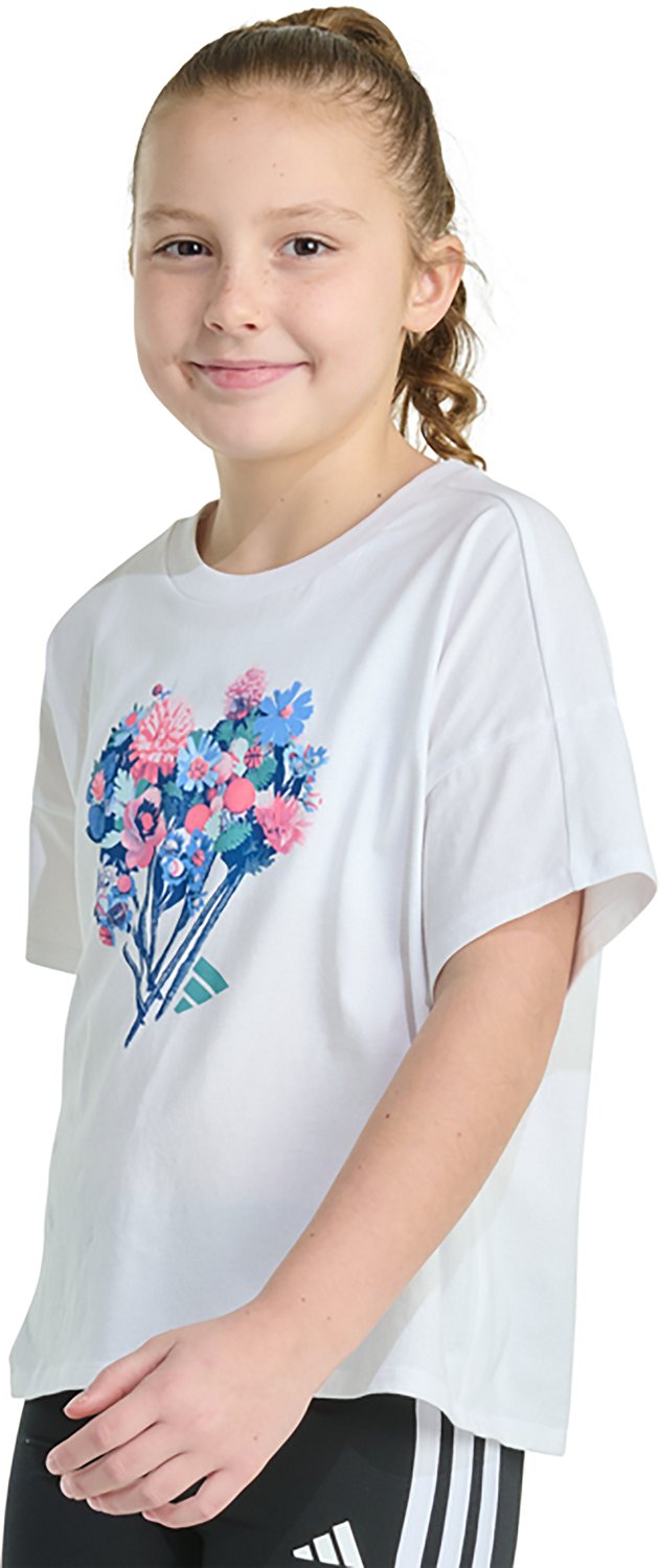 adidas Girls' Drop Shoulder Short Sleeve T-shirt - view number 2