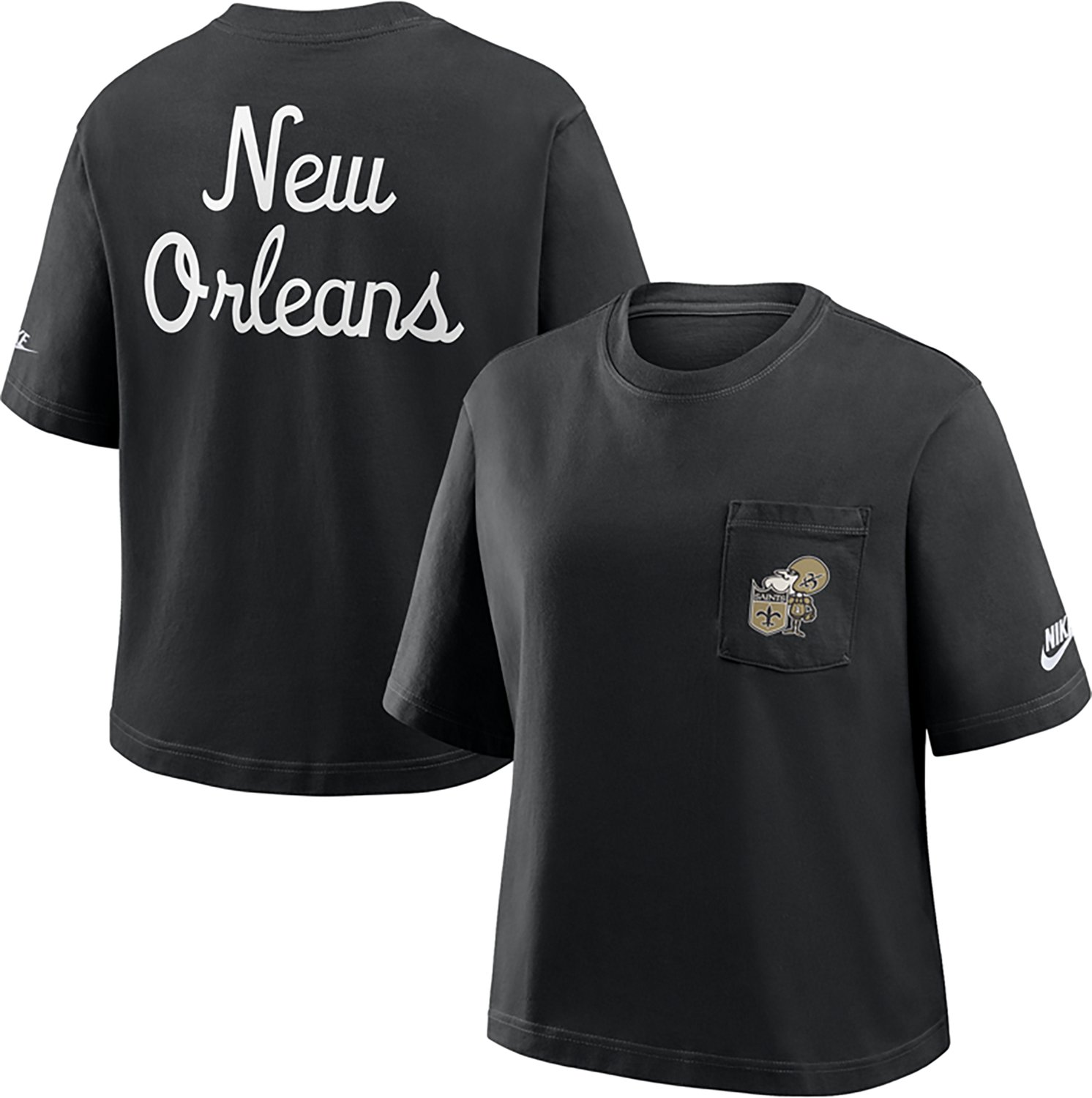 Nike Women's New Orleans Saints Rewind Pocket Boxy Short Sleeve T-shirt - view number 1