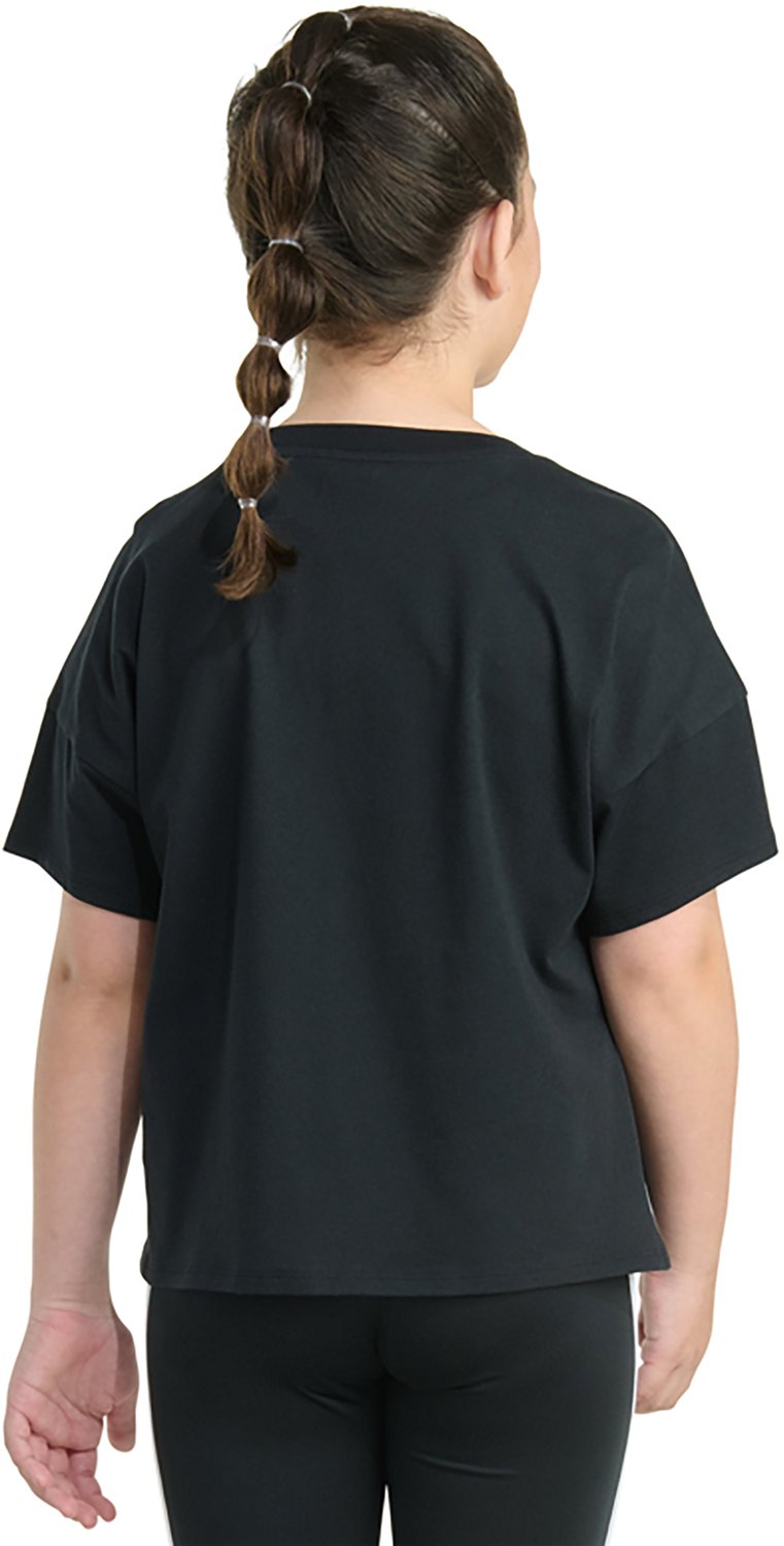 adidas Girls' Tossed Ditsy Drop Shoulder Short Sleeve Graphic T-shirt - view number 4