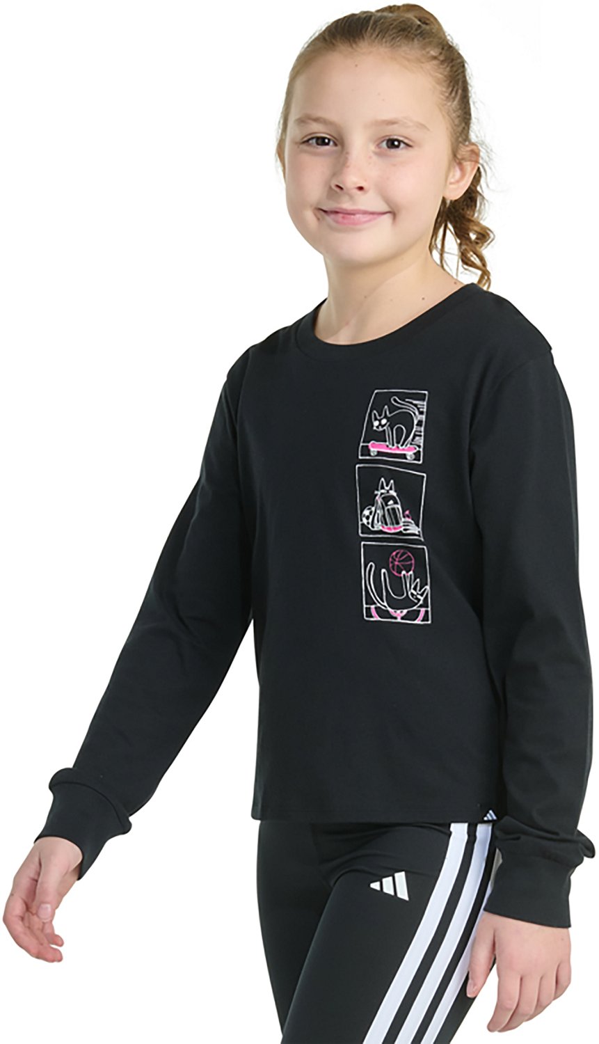 adidas Girls' Cat Story Regular Fit Long Sleeve Graphic T-shirt - view number 2