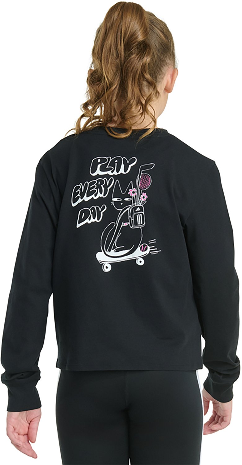 adidas Girls' Cat Story Regular Fit Long Sleeve Graphic T-shirt - view number 4