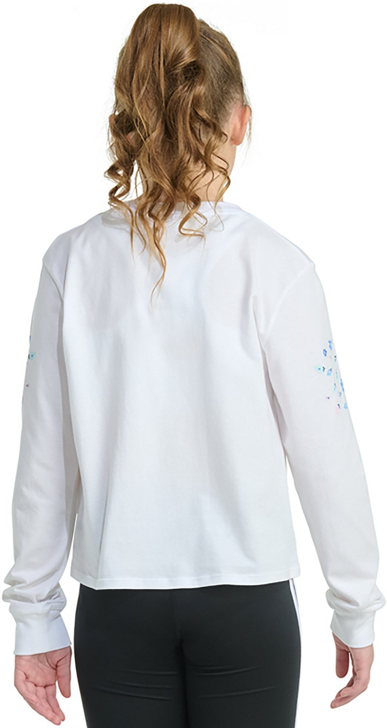 adidas Girls' Ditsy Floral Chest Regular Fit Long Sleeve Graphic T-shirt - view number 4