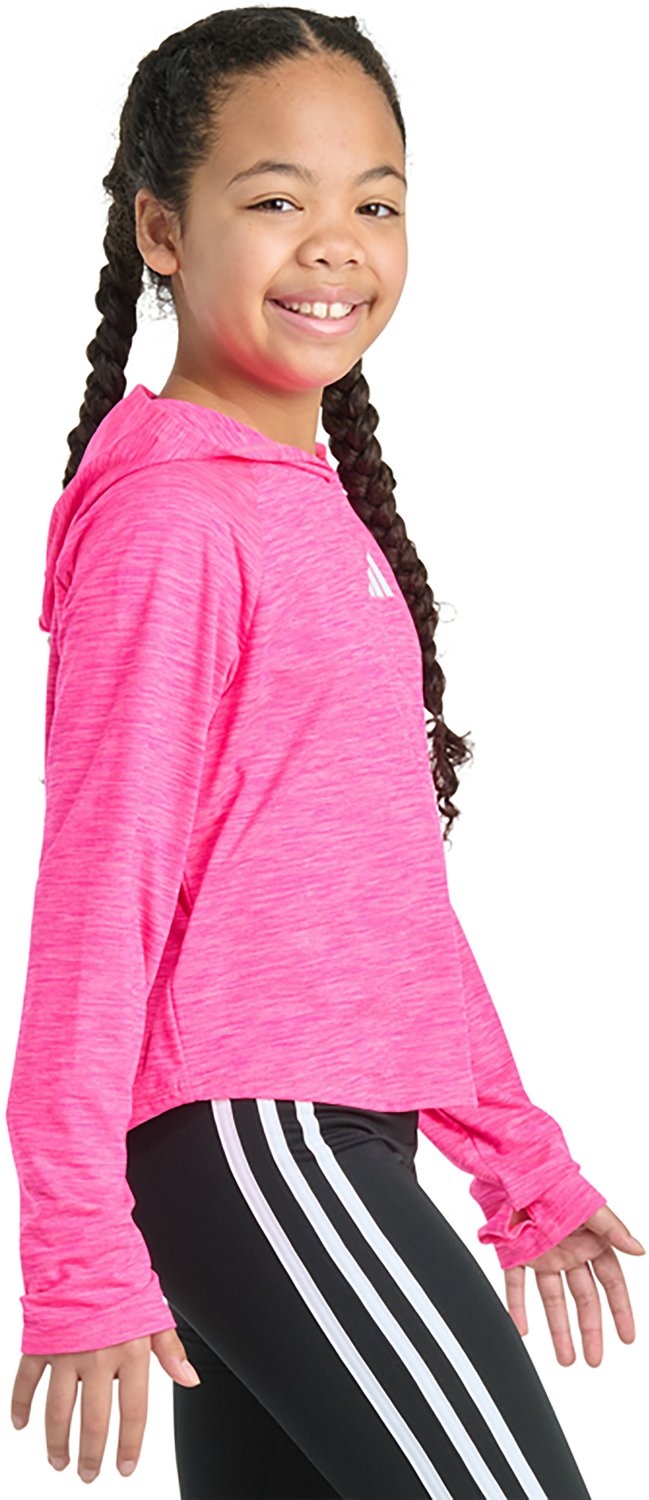 adidas Girls' Mélange Long Sleeve Hooded Top - view number 3