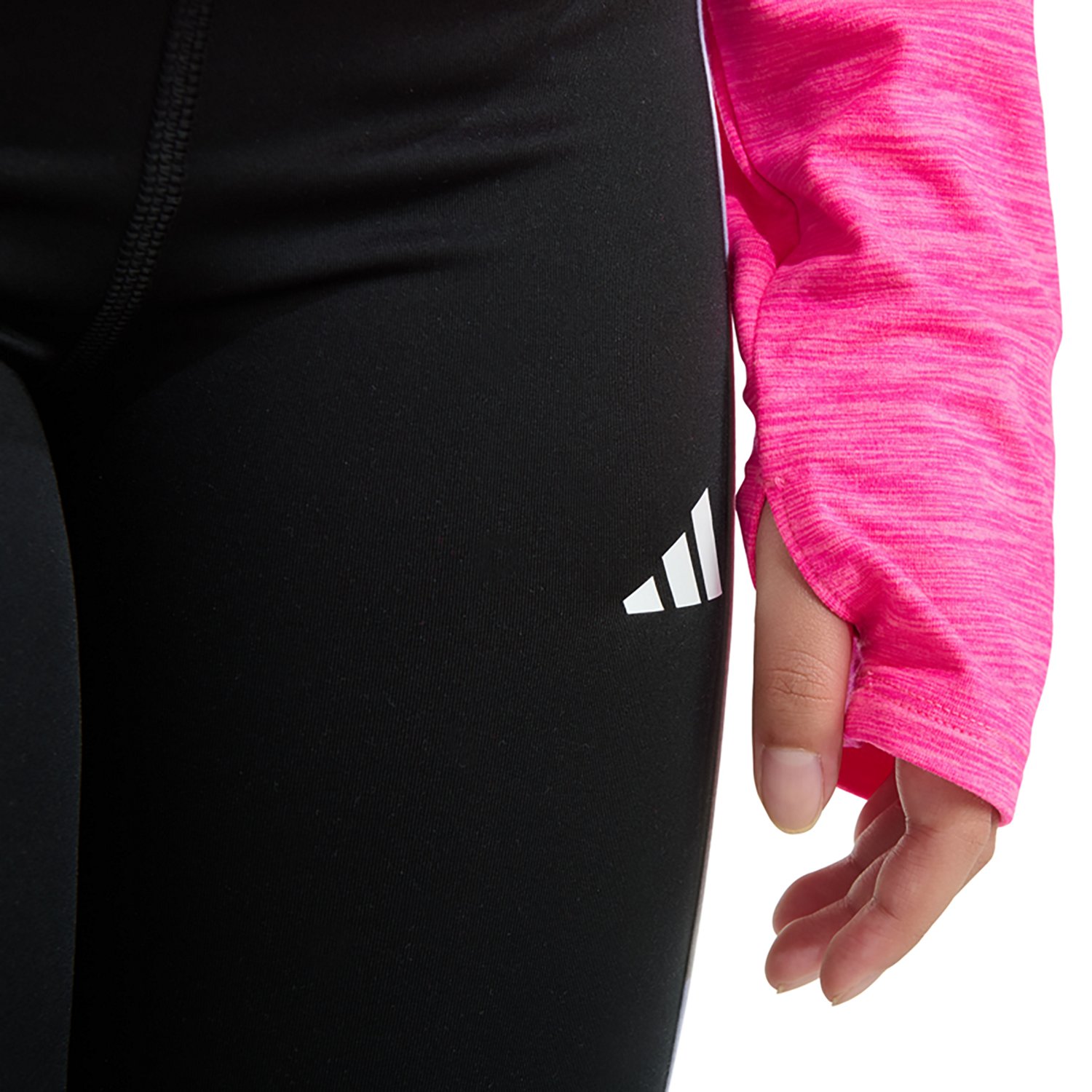 adidas Girls' Mélange Long Sleeve Hooded Top - view number 5