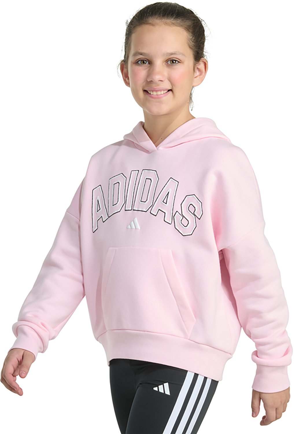 adidas Girls' Front Graphic Fleece Pullover Hoodie - view number 2