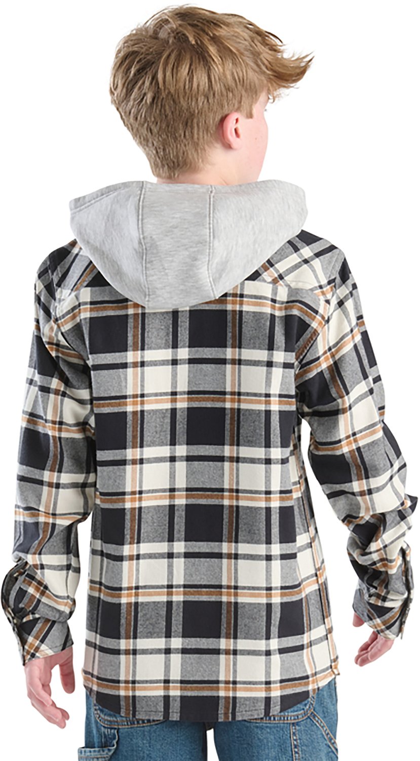 Carhartt Boys' Flannel Long Sleeve Hooded Shirt - view number 3