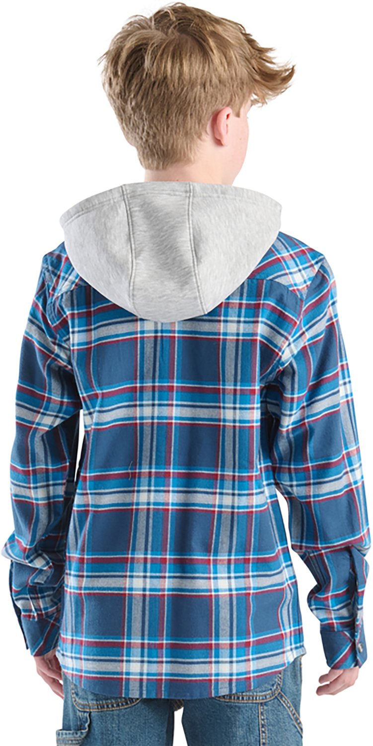 Carhartt Boys' Flannel Long Sleeve Hooded Shirt - view number 3