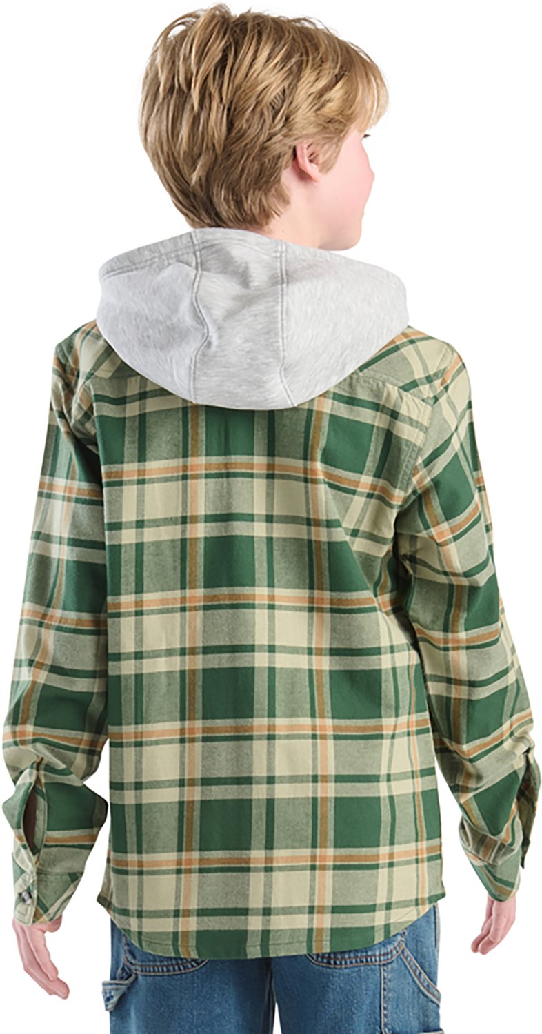 Carhartt Boys' Flannel Long Sleeve Hooded Shirt - view number 3