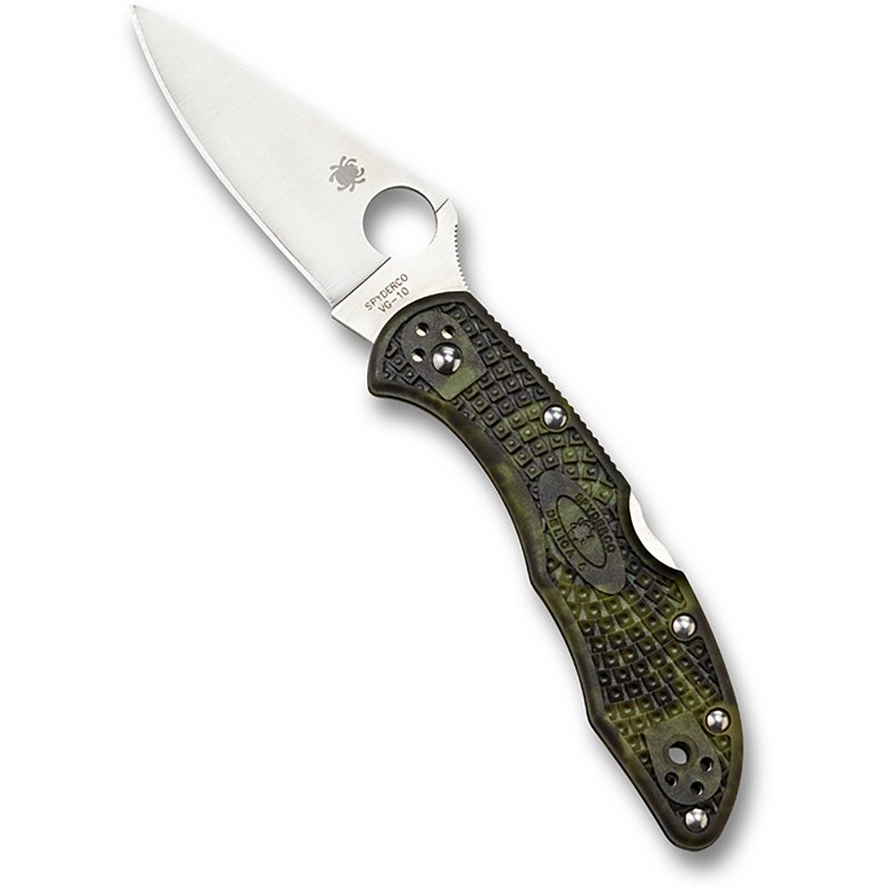 2024 Spyderco Delica 4 Lightweight Green Zome Flat Ground Plain