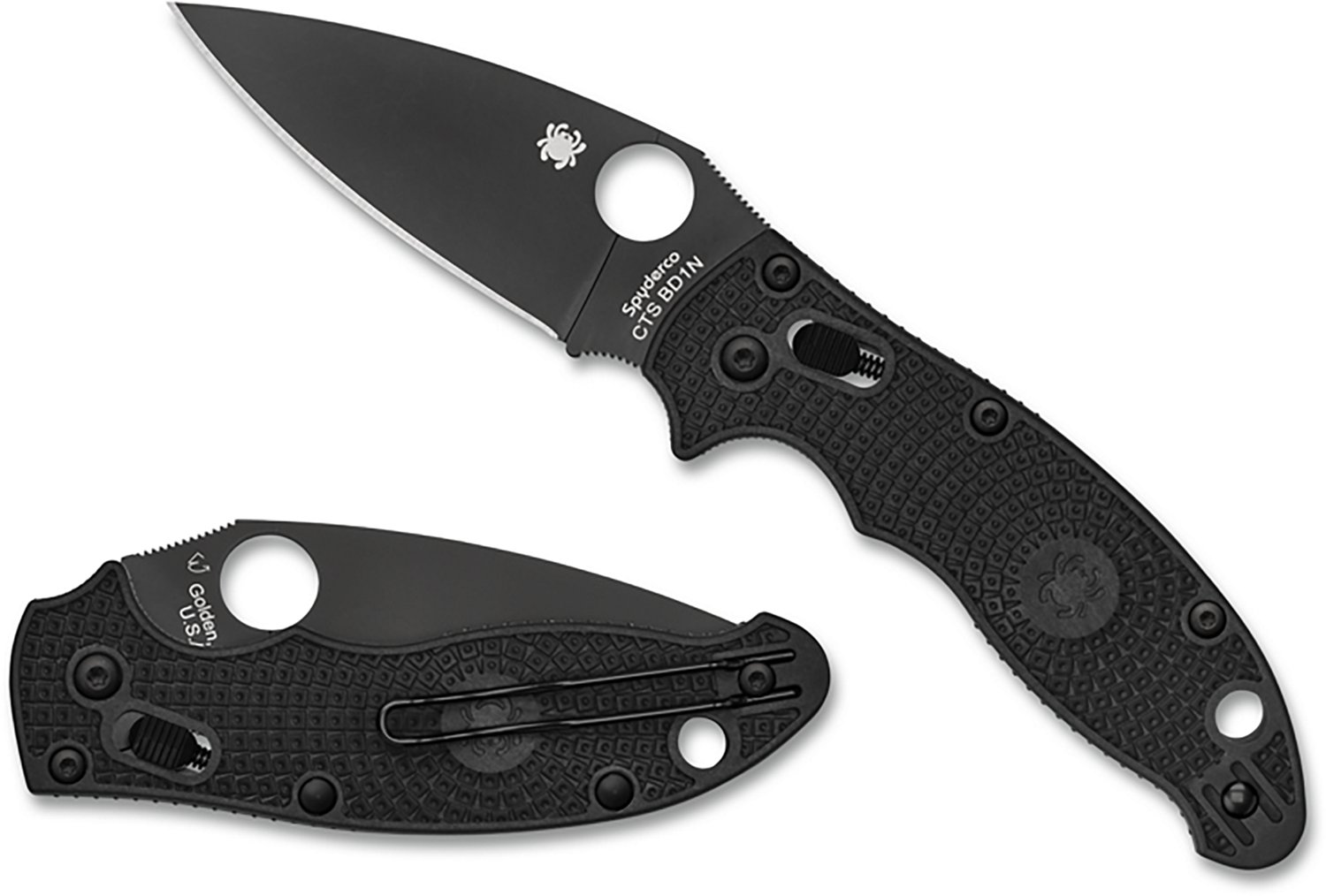 Spyderco Spyderco Manix 2 Lightweight Black Blade Folding Knife - view number 3