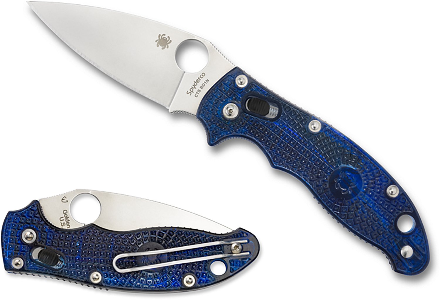 Spyderco Manix 2 Lightweight Translucent Blue Folding Knife - view number 3