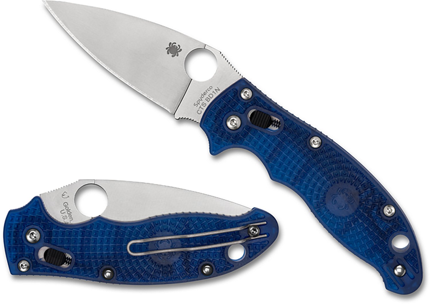 Spyderco Manix 2 Lightweight Translucent Blue Folding Knife - view number 4