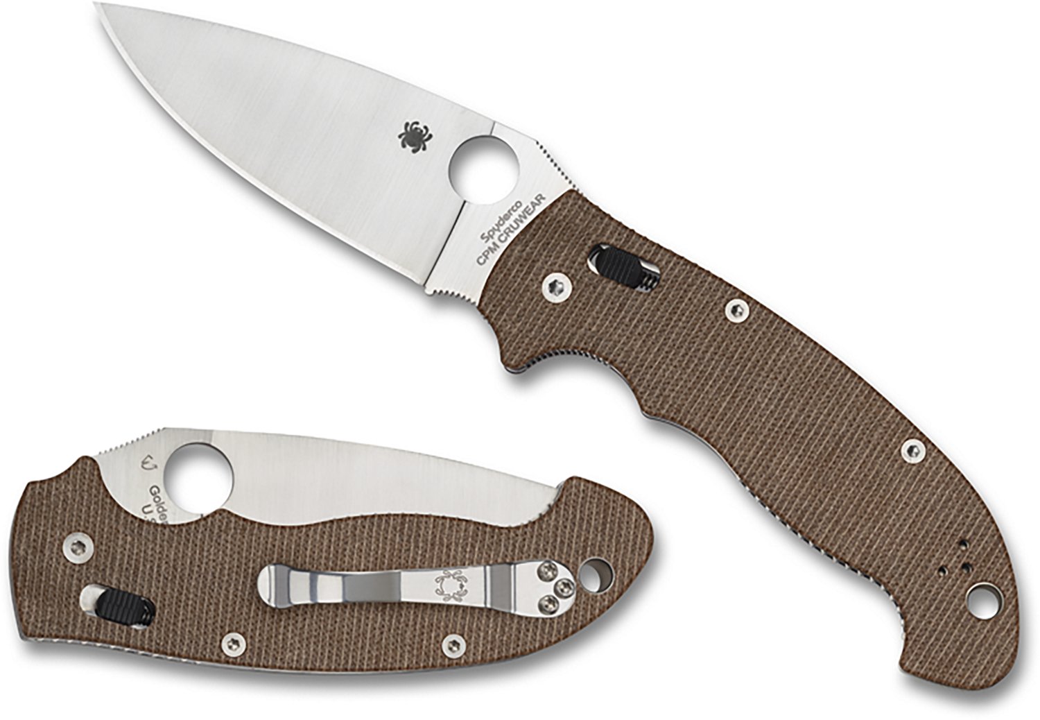 Spyderco Manix 2 XL Canvas Micarta CPM CRU-WEAR Folding Knife - view number 3