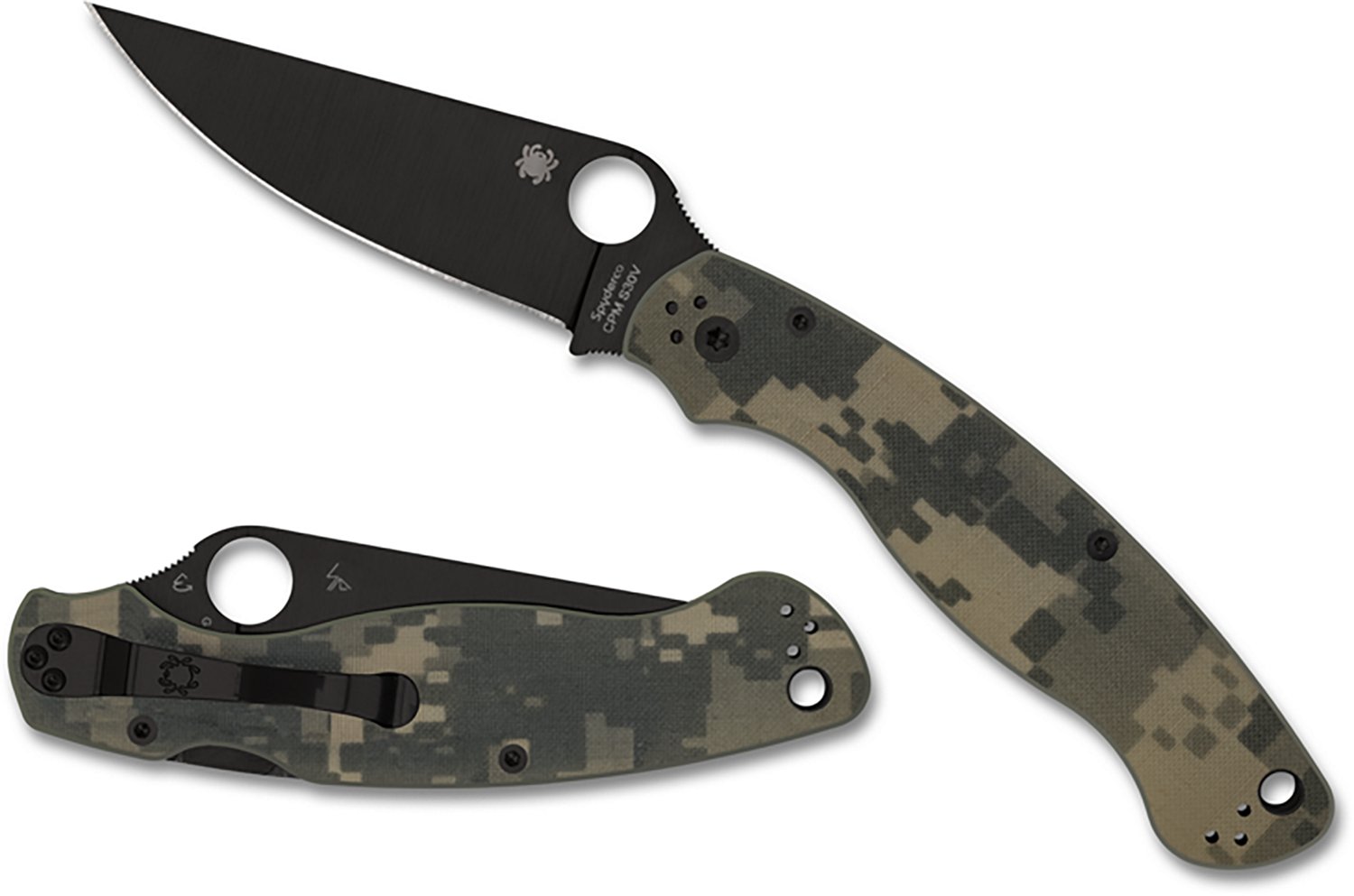 Spyderco Military 2 Camo G-10 Black Blade Folding Knife - view number 3
