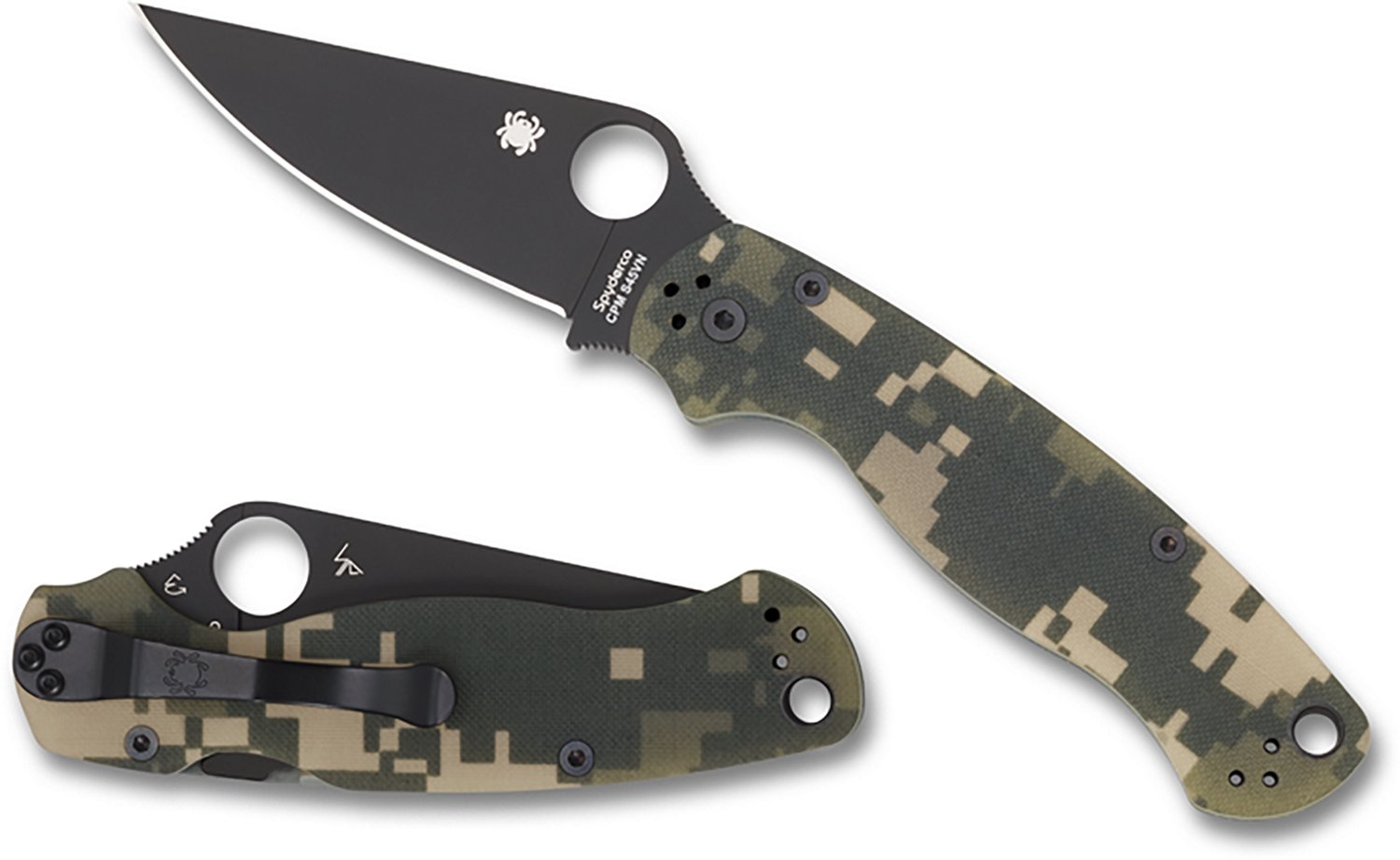 Spyderco Para Military™ 2 Camo Black Blade Folding Knife - view number 3