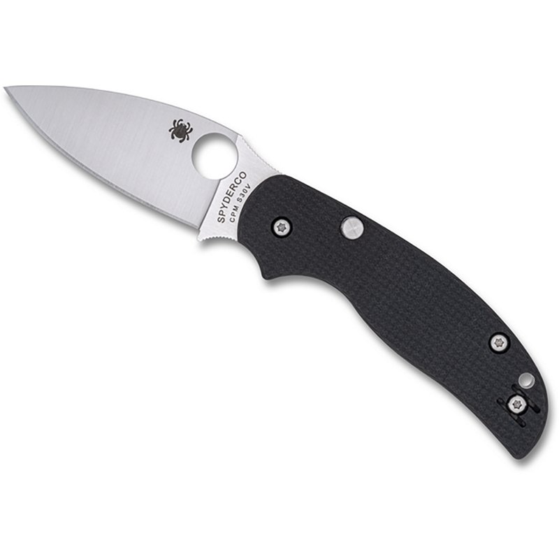 SPY-C123CFBCLP 3 in. Sage 6 Button Compression Lock Folding Knife - Black