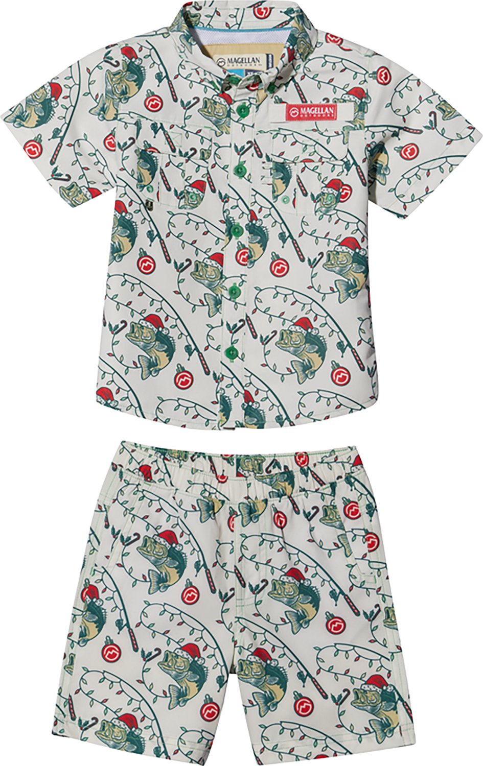 Magellan Outdoors Toddler Boys' Laguna Madre Holiday Catch Shirt and Shorts Set - view number 2