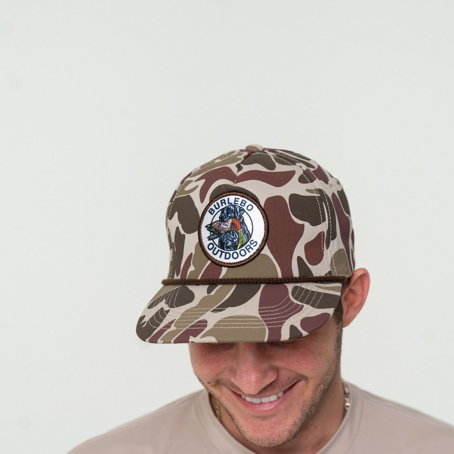 BURLEBO Men's Duck and Dog Camo Patch Cap
