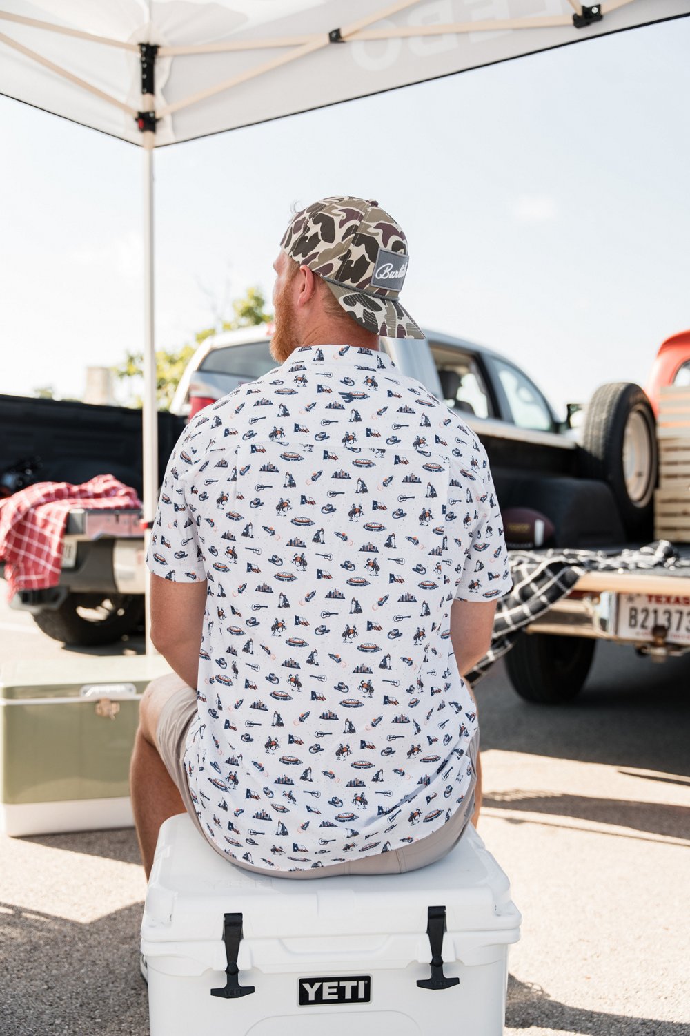 BURLEBO Men's Texas Pride Performance Button Up T-shirt                                                                          - view number 2