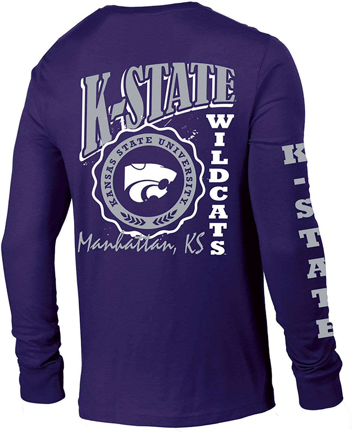 Champion Men's Kansas State 3 Hits Stadium Long Sleeve T-shirt - view number 2