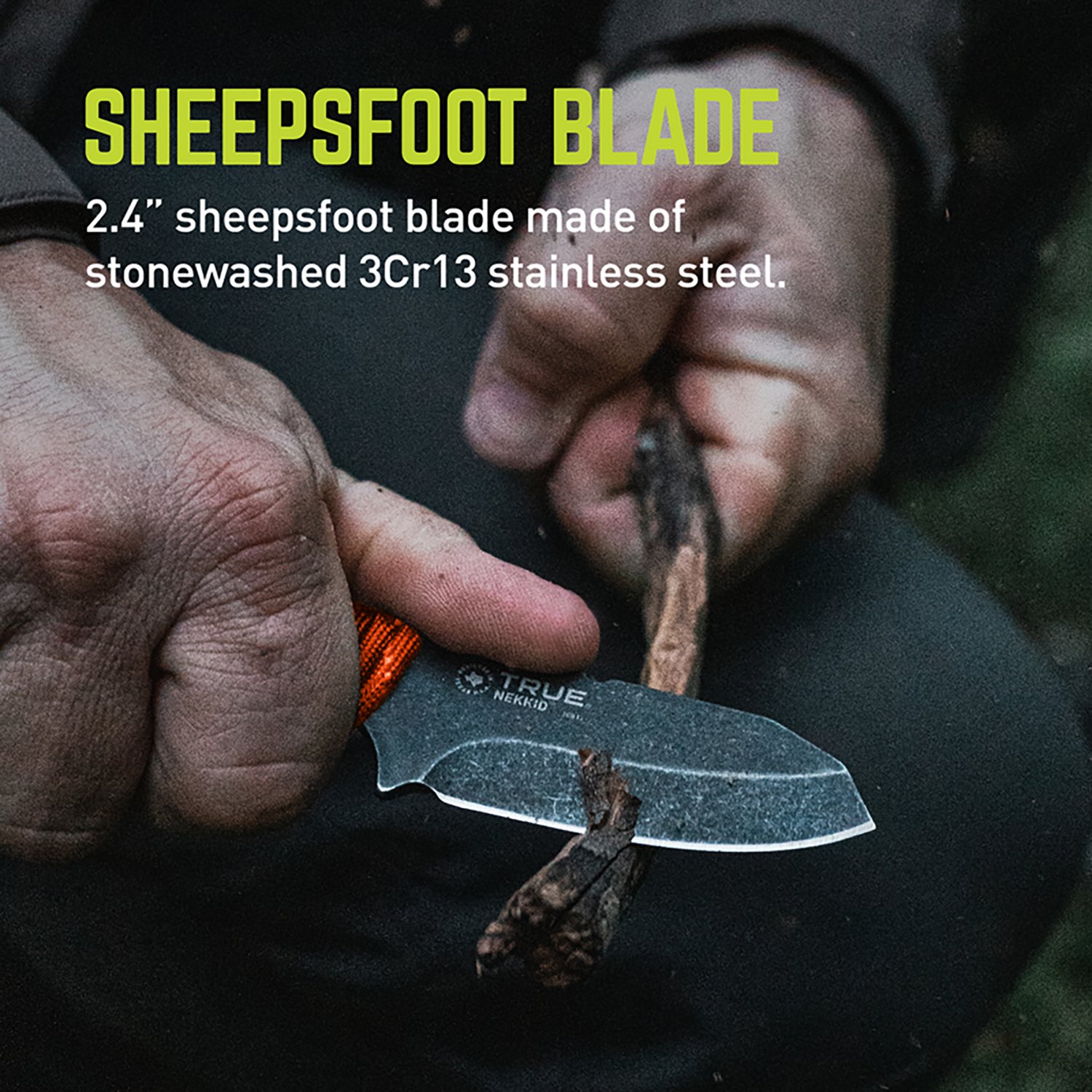 True NEKKID 2.4" Fixed Blade Skeletal Paracord Handle Knife and Sheath - view number 3