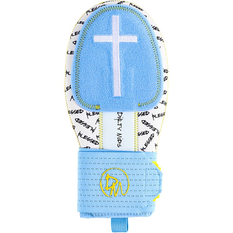 Dirty Mids Adult Blessed Sliding Mitt, Men's, White/Blue
