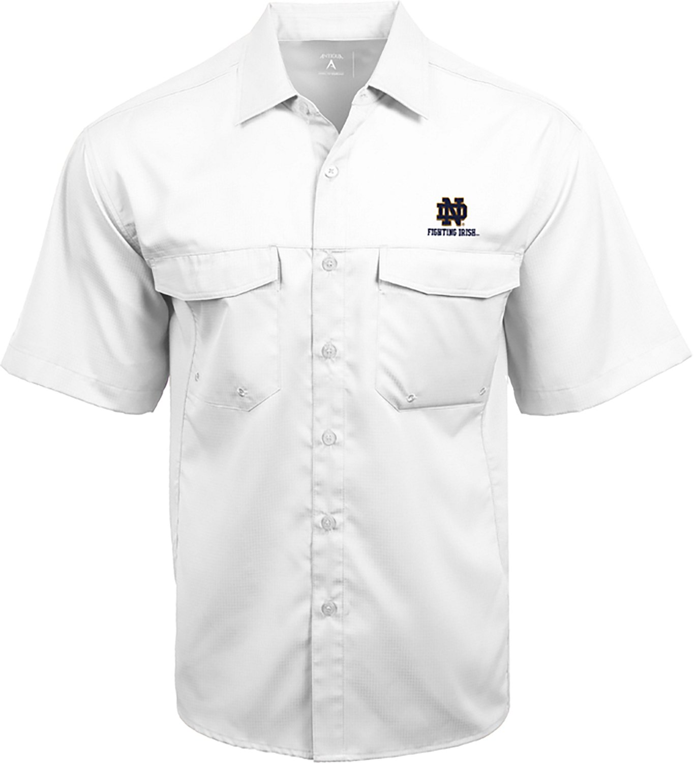 Antigua Men's Notre Dame Fighting Irish Game Day Fishing Shirt