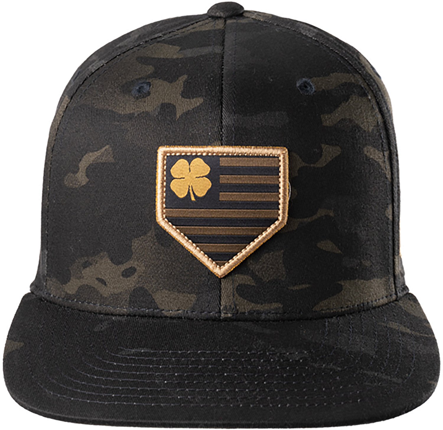 Black Clover Multicam Woven Patch Flat Snapback Cap - view number 2