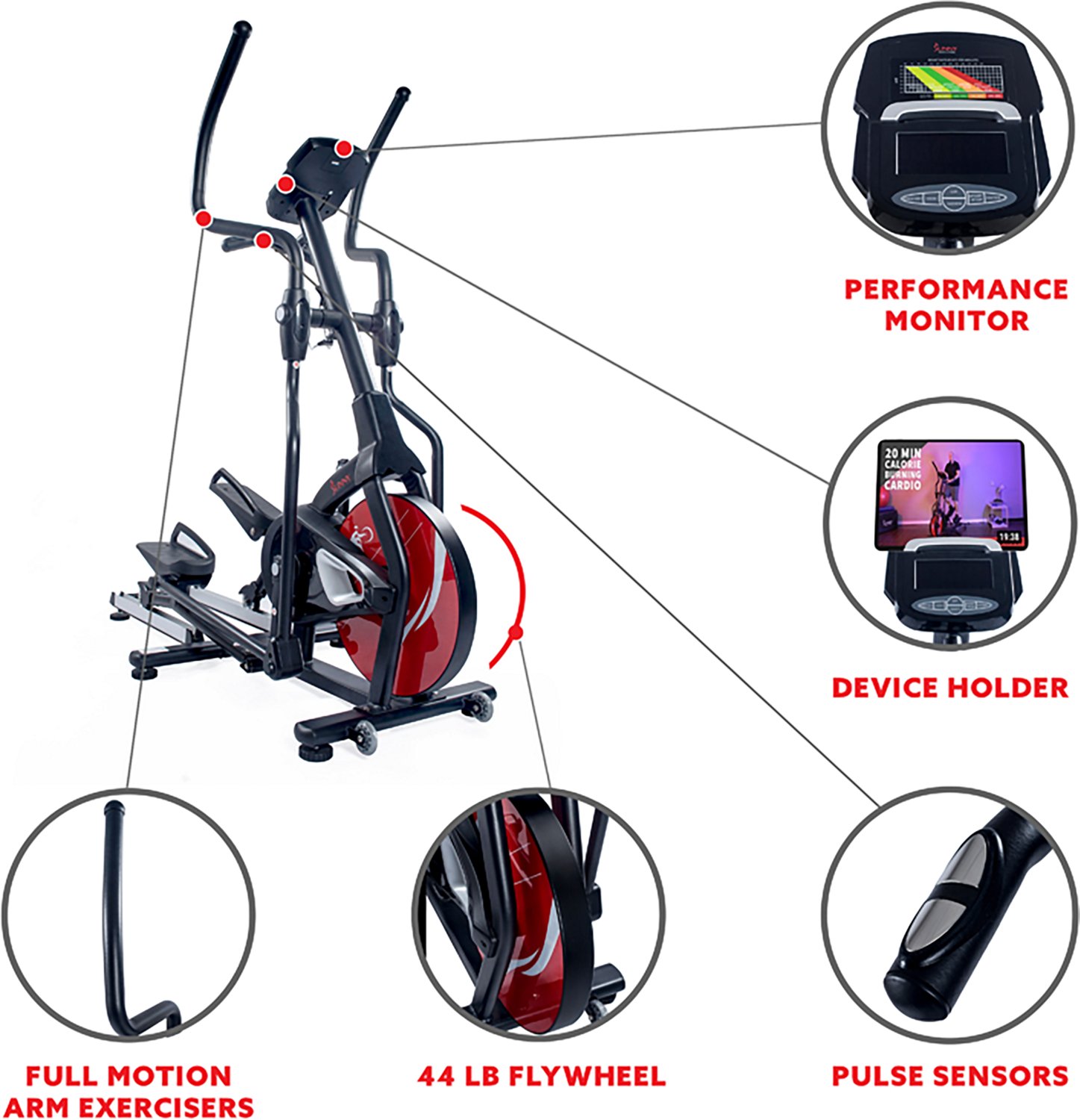 Sunny Health & Fitness Magnetic Elliptical Trainer - view number 5
