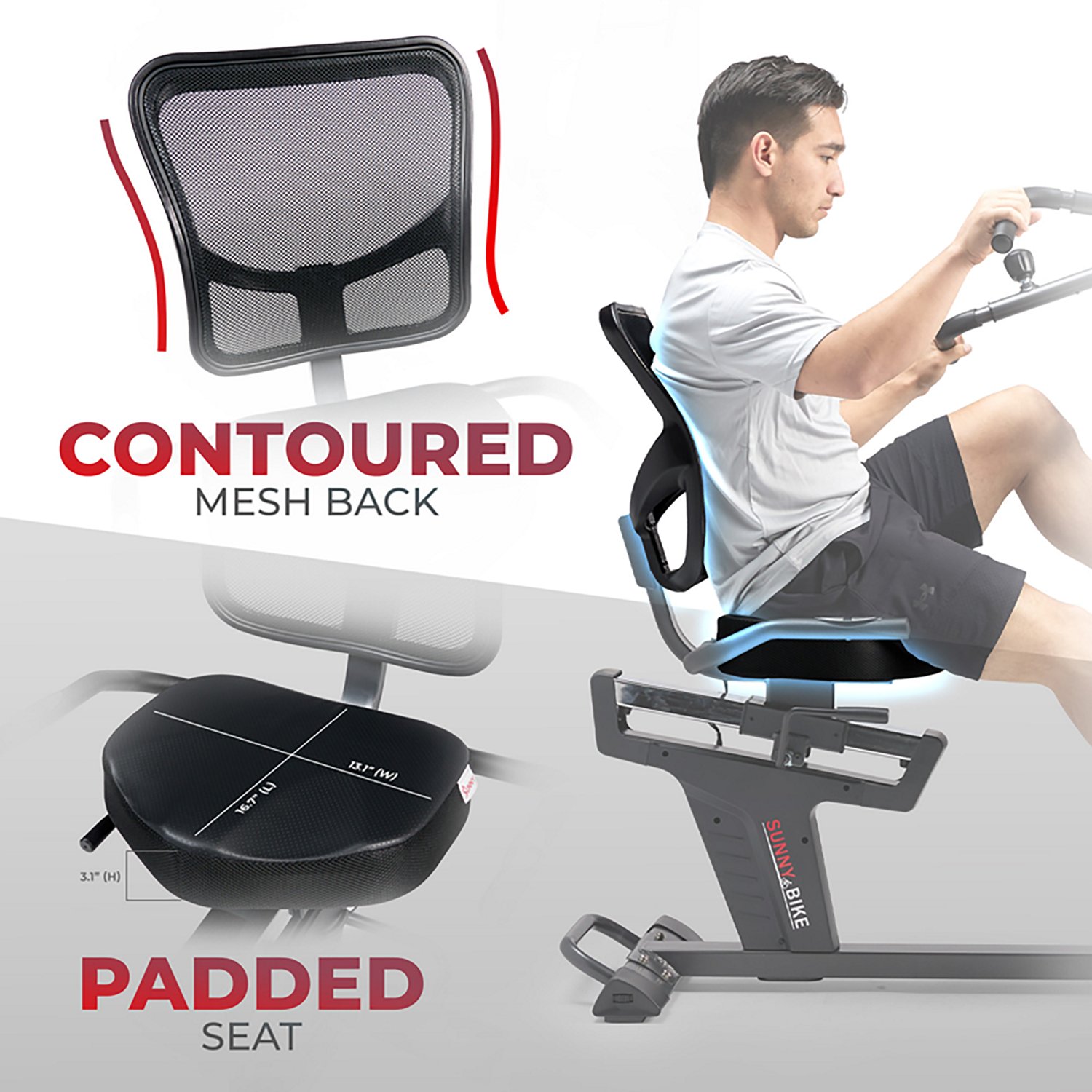 Sunny Health & Fitness Smart Recumbent Cross Trainer Elliptical Exercise Bike - view number 5