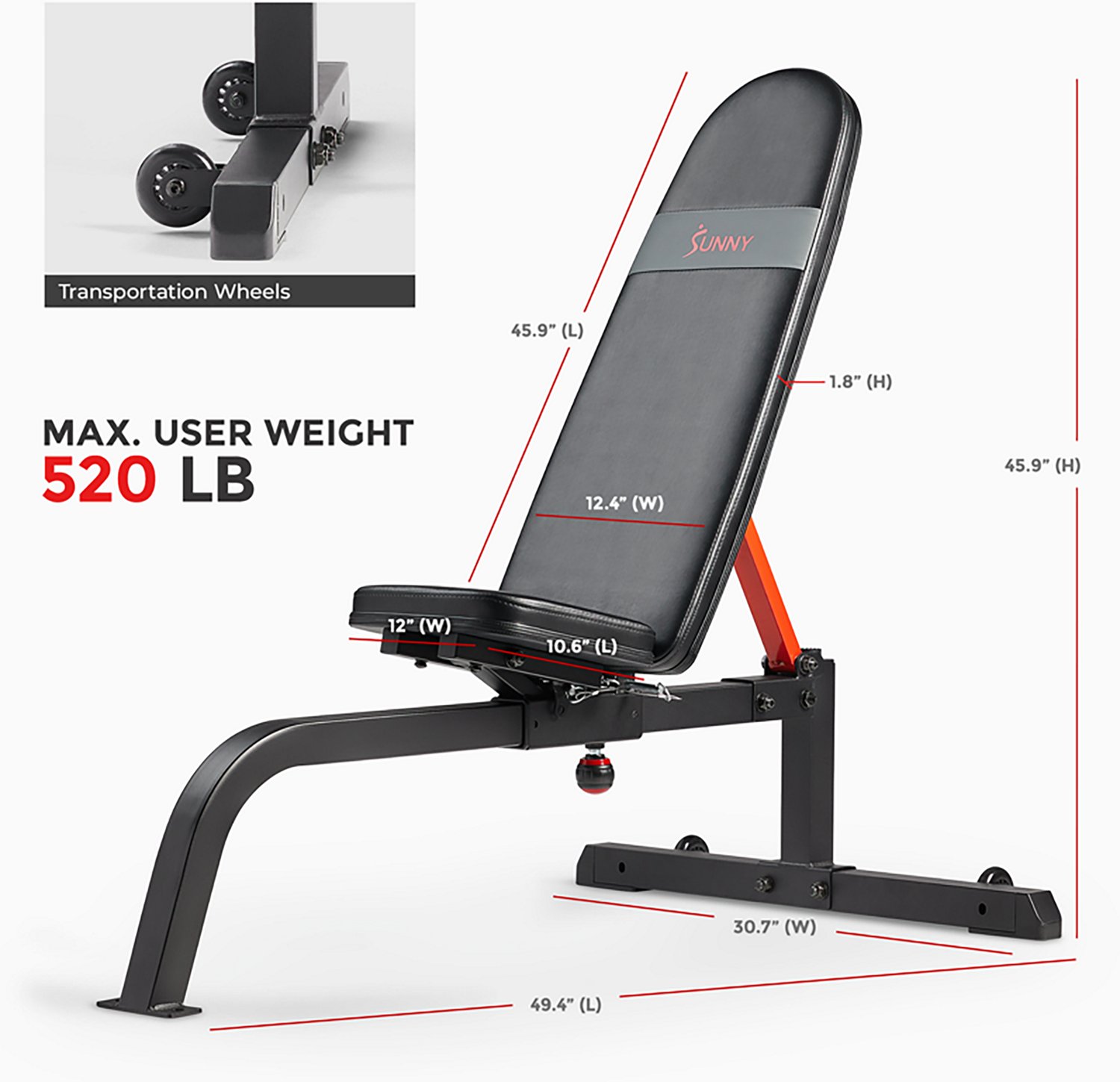 Sunny Health & Fitness Adjustable Multifunction Weight Bench - view number 6