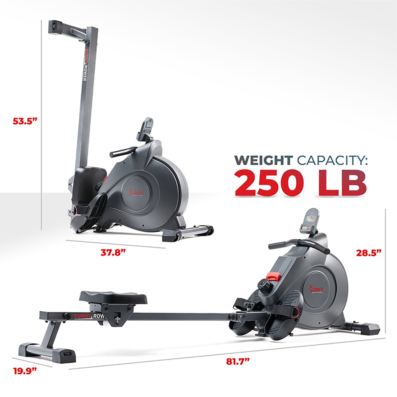 Sunny Health & Fitness SMART Compact Foldable Magnetic Rowing Machine with Bluetooth                                             - view number 6