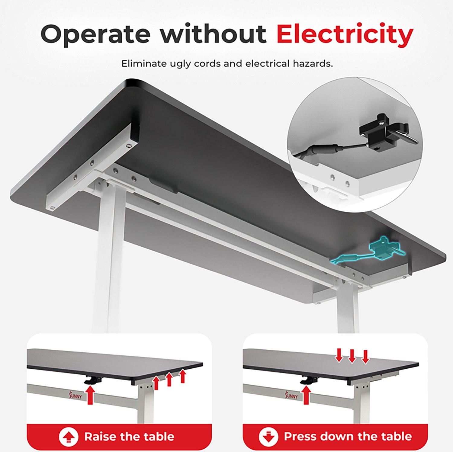 Sunny Health & Fitness Multipurpose Air-Drive Adjustable Standing Desk - view number 3