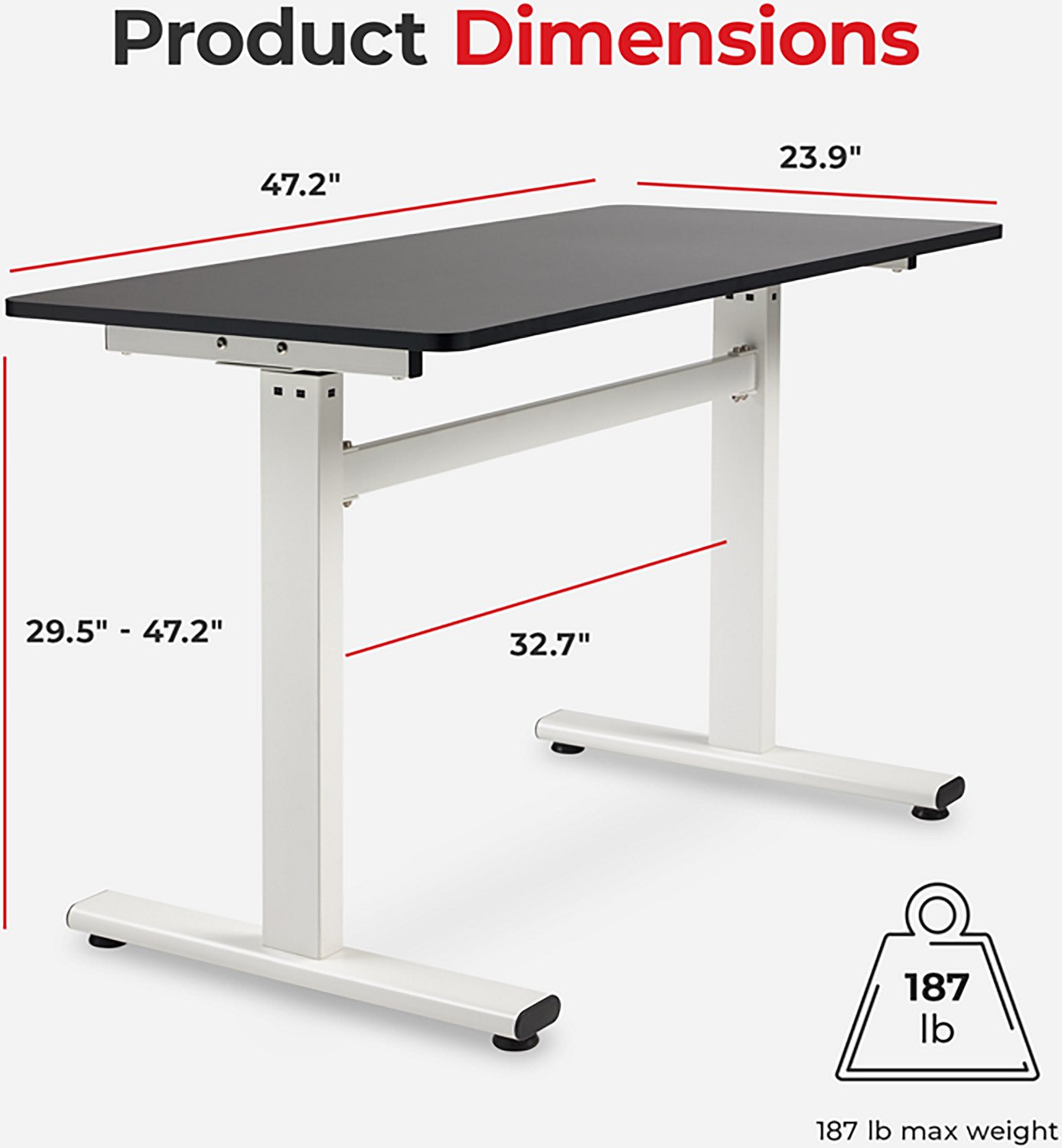 Sunny Health & Fitness Multipurpose Air-Drive Adjustable Standing Desk - view number 6