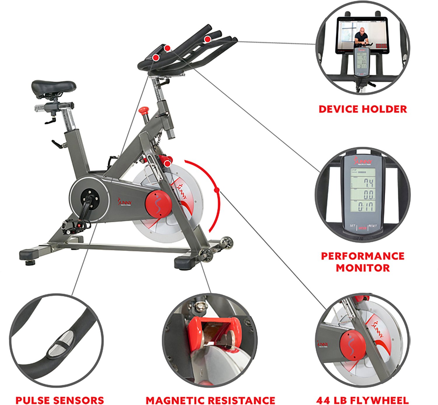 Sunny Health & Fitness Training Cycling Bike - view number 3