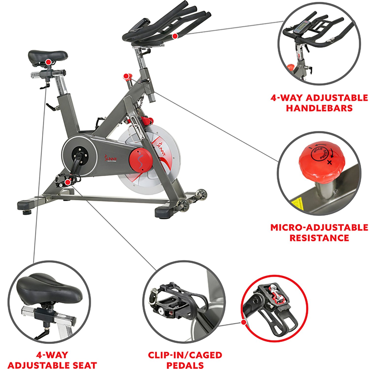 Sunny Health & Fitness Training Cycling Bike - view number 4
