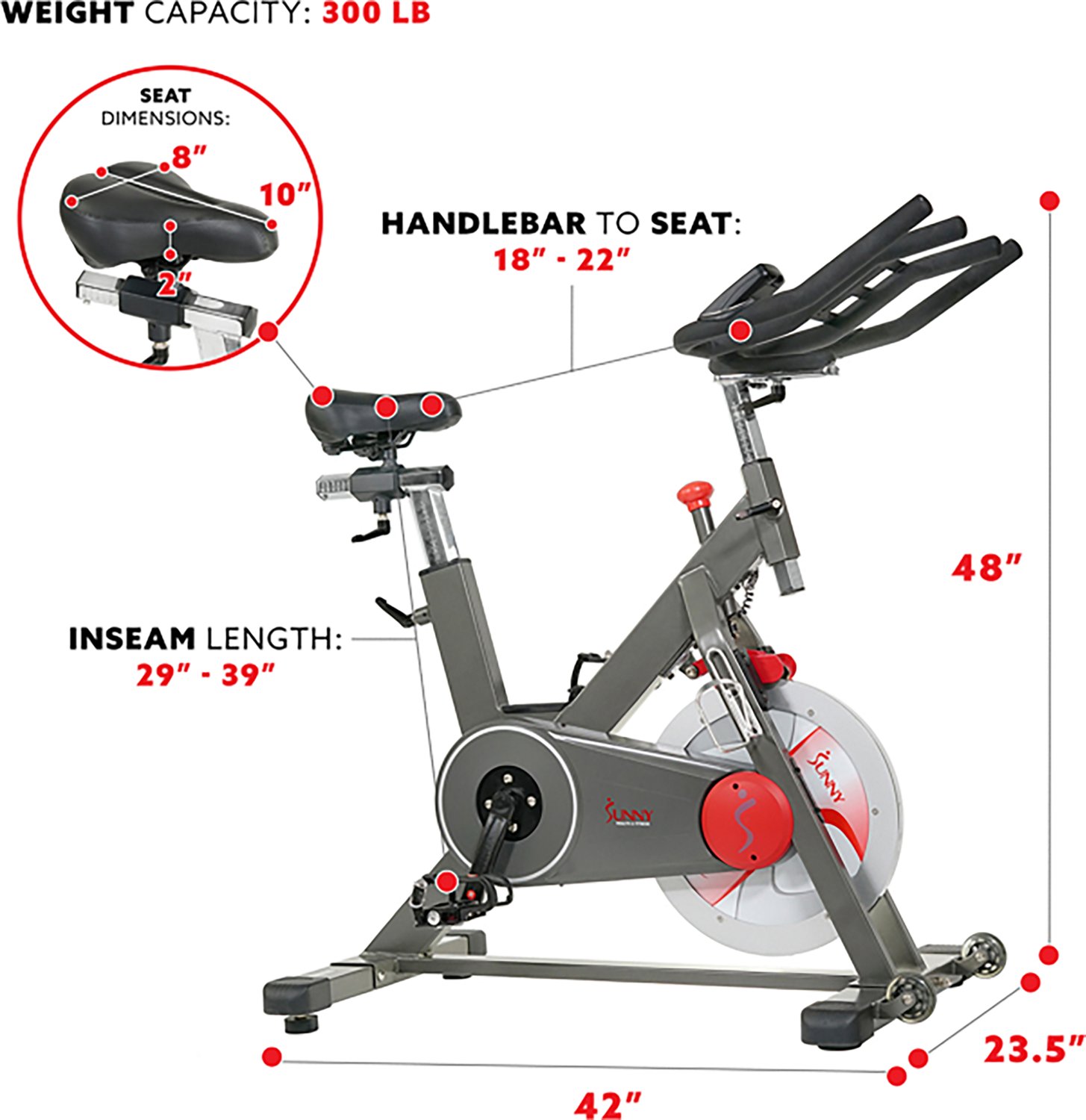 Sunny Health & Fitness Training Cycling Bike - view number 6