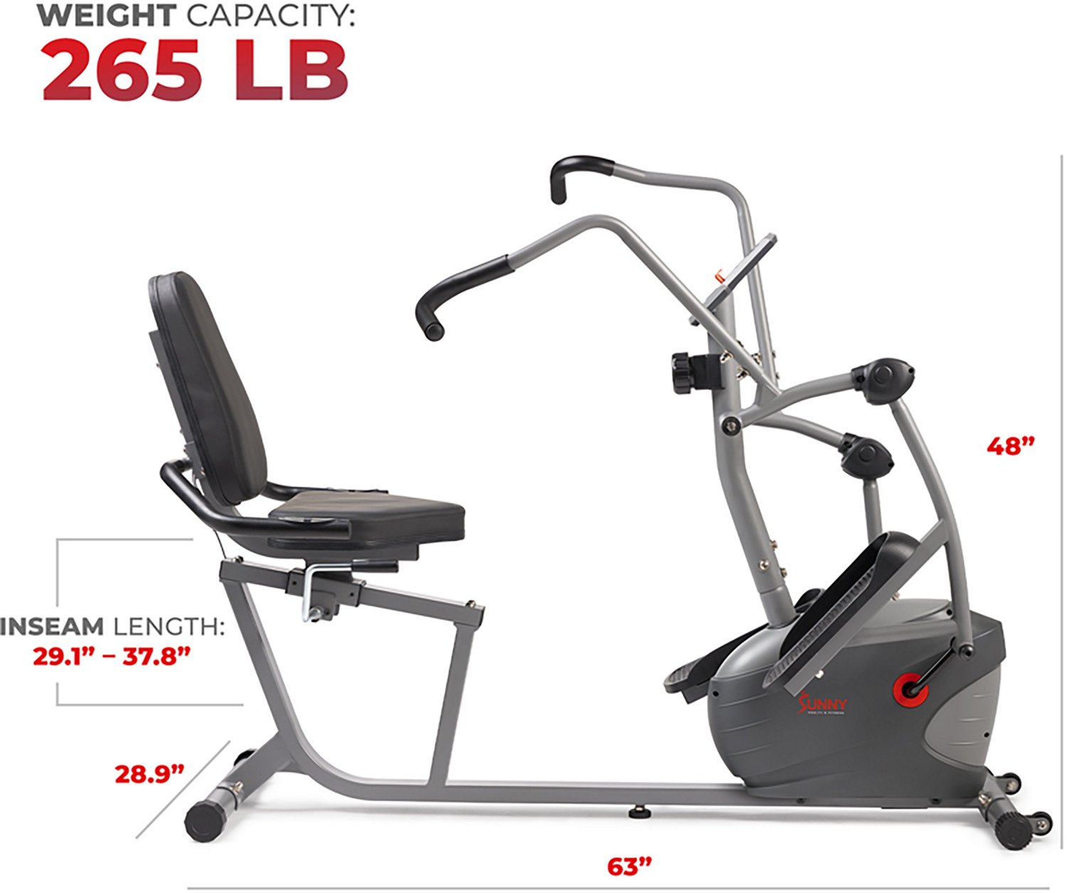 Sunny Health & Fitness Performance Interactive Series Recumbent Elliptical                                                       - view number 2