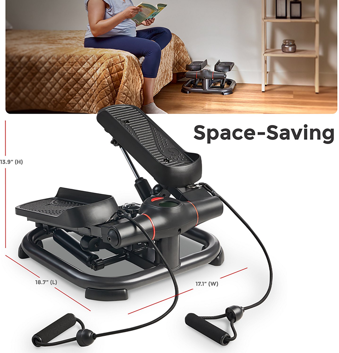 Sunny Health & Fitness Power Stepper with Resistance Bands                                                                       - view number 6