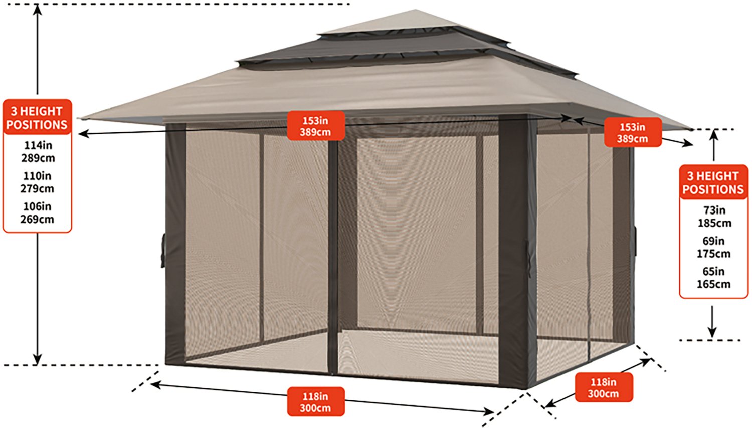 Mosaic 13 ft x 13 ft Triple Pagoda Gazebo Canopy                                                                                 - view number 2