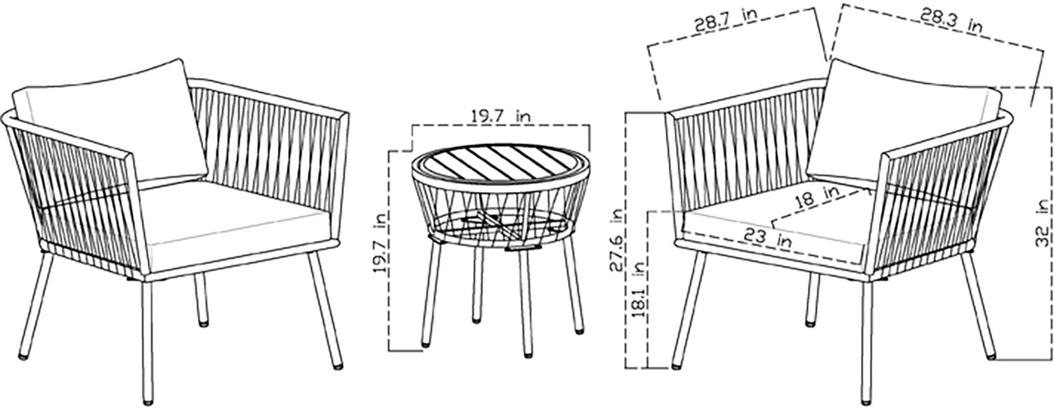 Mosaic Vanderwood 3-Piece Conversation Set                                                                                       - view number 3